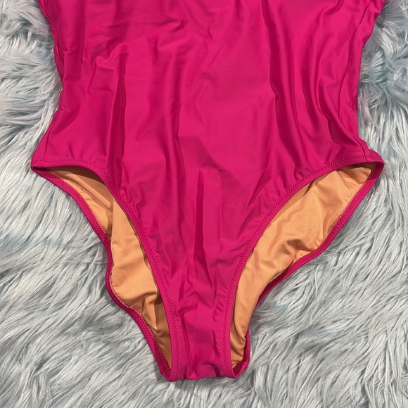NWT J. Crew Heritage scoopback one-piece swimsuit Radiant Fuchsia - Picture 8 of 10